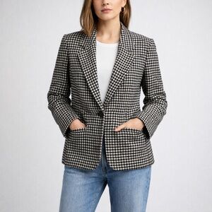 Women's Houndstooth Blazer Size 10 Preppy Workwear
